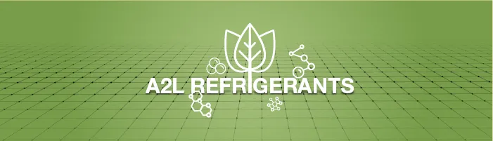 A2L Refrigerants logo with green background.