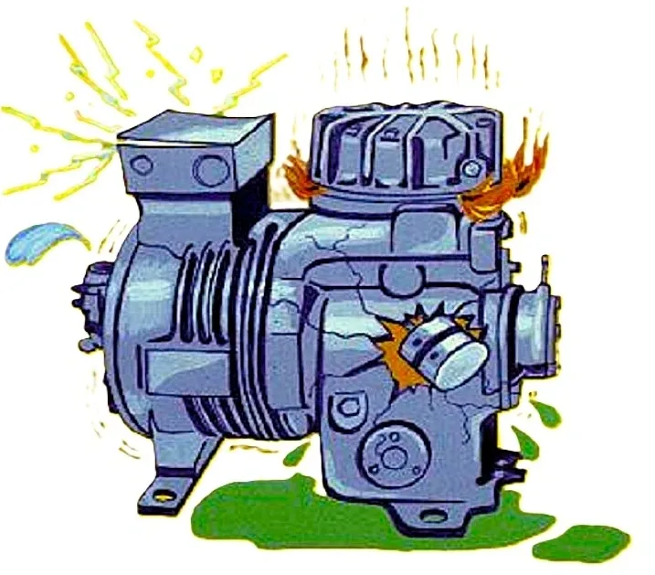 Cartoon of a malfunctioning industrial machine.