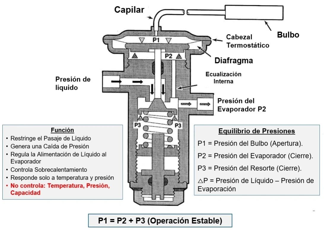 Vista interna y funciones básicas de una TXV convencional