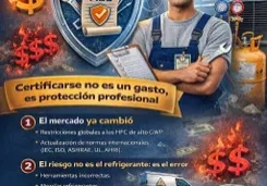 Worker promoting A2L professional certification benefits.