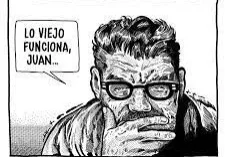 Man with glasses and thought bubble illustration.